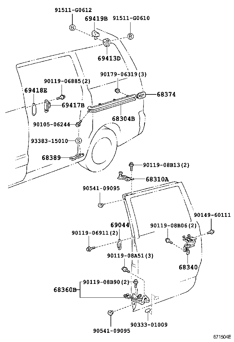 68340-28040 ROLLER ASSY, SLIDE, LH product image