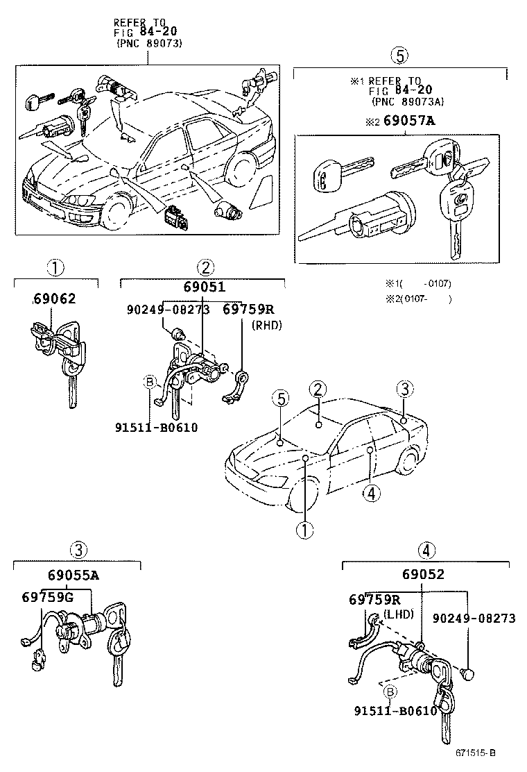 69759-53010 SNAP, FRONT DOOR LOCK CYLINDER product image