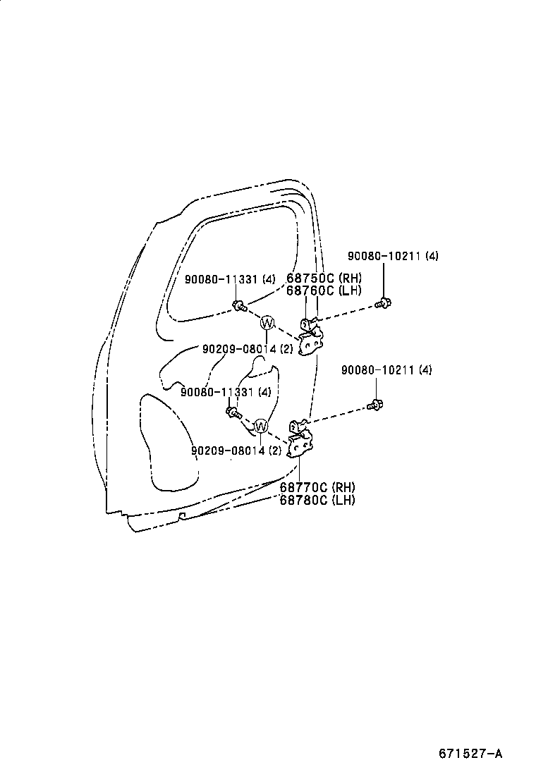 Toyota 69804-0C020 REGULATOR SUB-ASSY, REAR DOOR WINDOW, LH