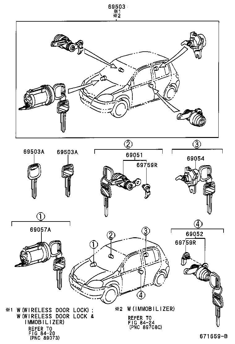 69005-52010 CYLINDER SET, LOCK product image