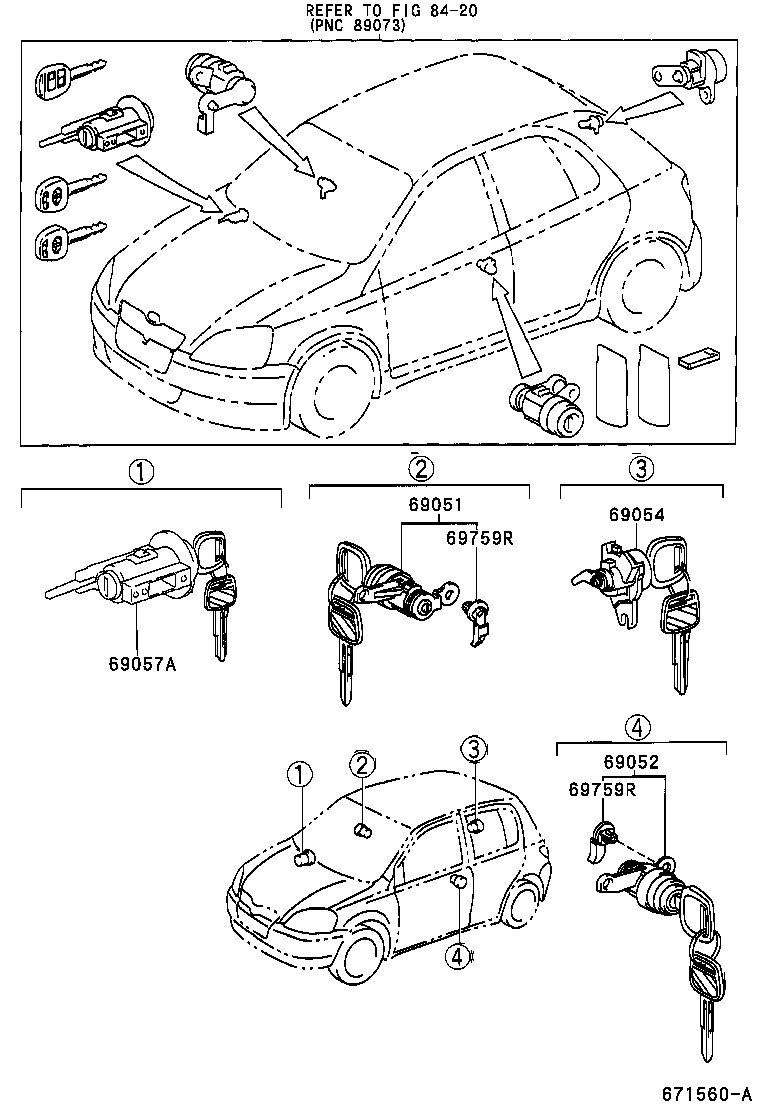 69005-52890 CYLINDER SET, LOCK product image