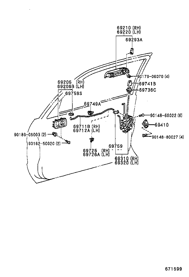 69040-16281 LOCK ASSY, FRONT DOOR, LH product image