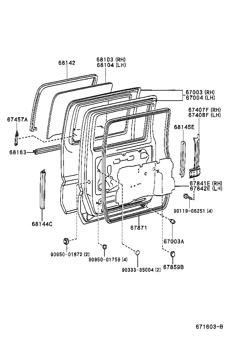 67003-37060 DOOR SUB-ASSY, SLIDE, RH product image