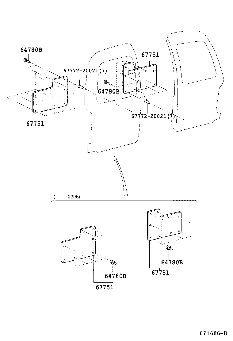 67751-37010-B0 BOARD, BACK DOOR TRIM product image