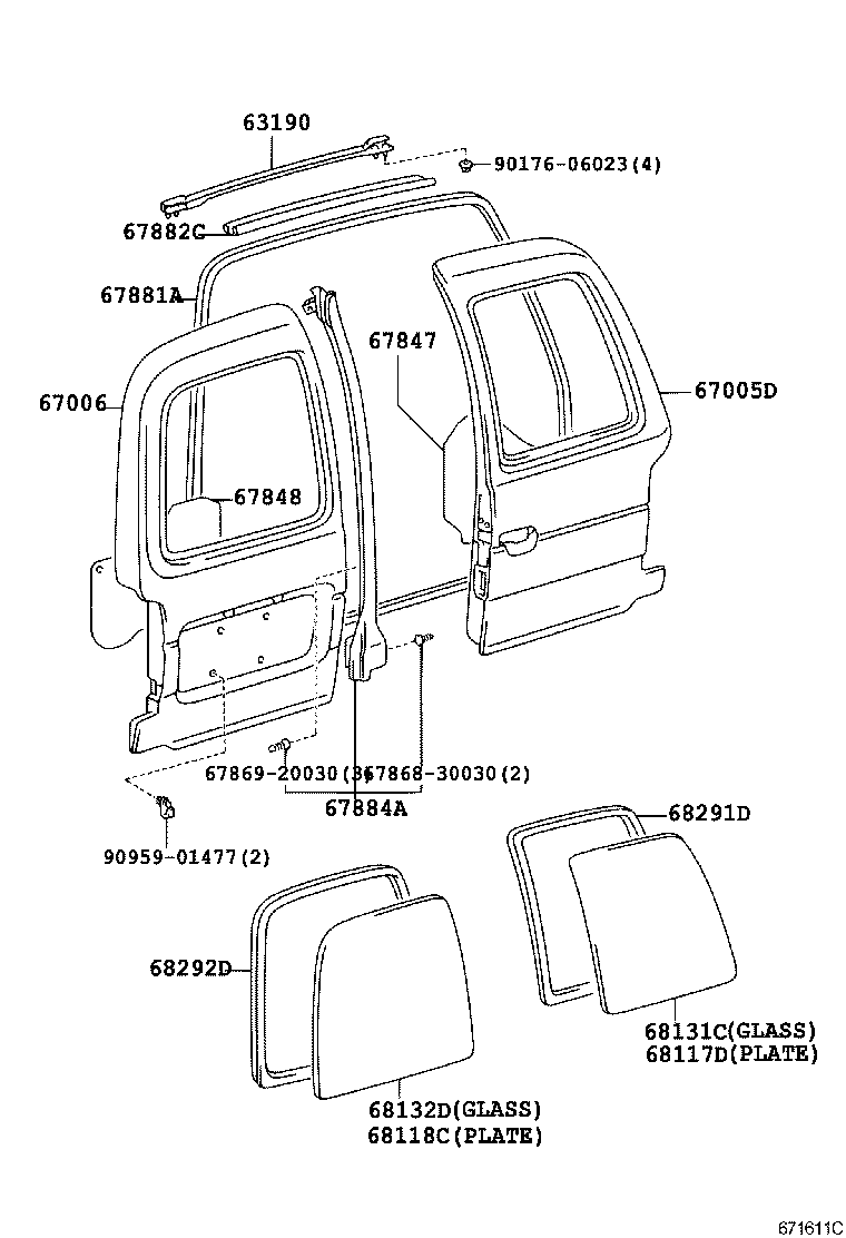 67751-37010-B0 BOARD, BACK DOOR TRIM product image