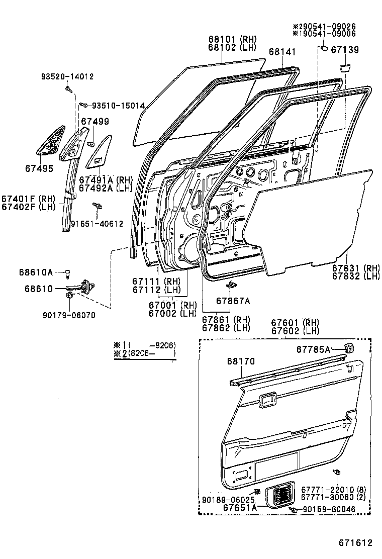 67002-22192 PANEL SUB-ASSY, FRONT DOOR, LH product image