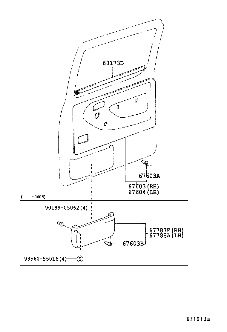 67003-37060 DOOR SUB-ASSY, SLIDE, RH product image