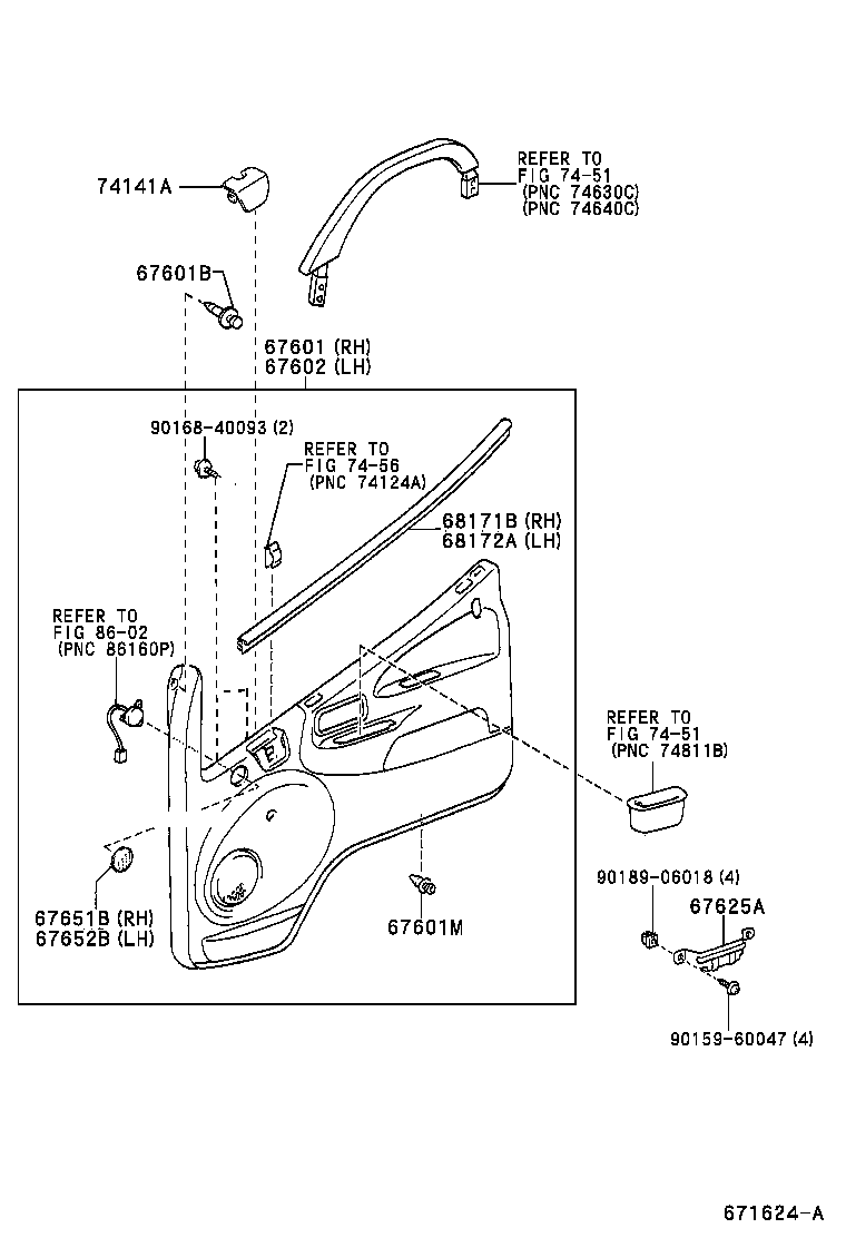 67002-37110 PANEL SUB-ASSY, FRONT DOOR, LH product image