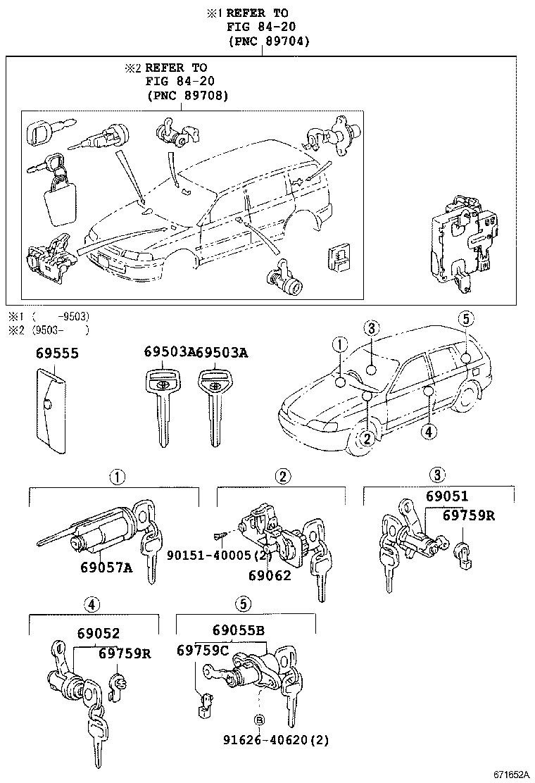 69005-21061 CYLINDER SET, LOCK product image