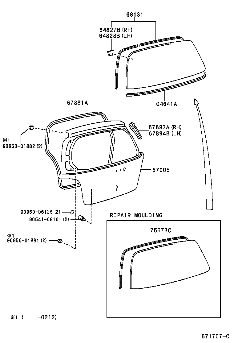 64813-52010 DAM KIT, BACK WINDOW GLASS ADHESIVE product image