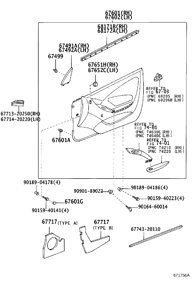 Toyota 67002-2B150 PANEL SUB-ASSY, FRONT DOOR, LH