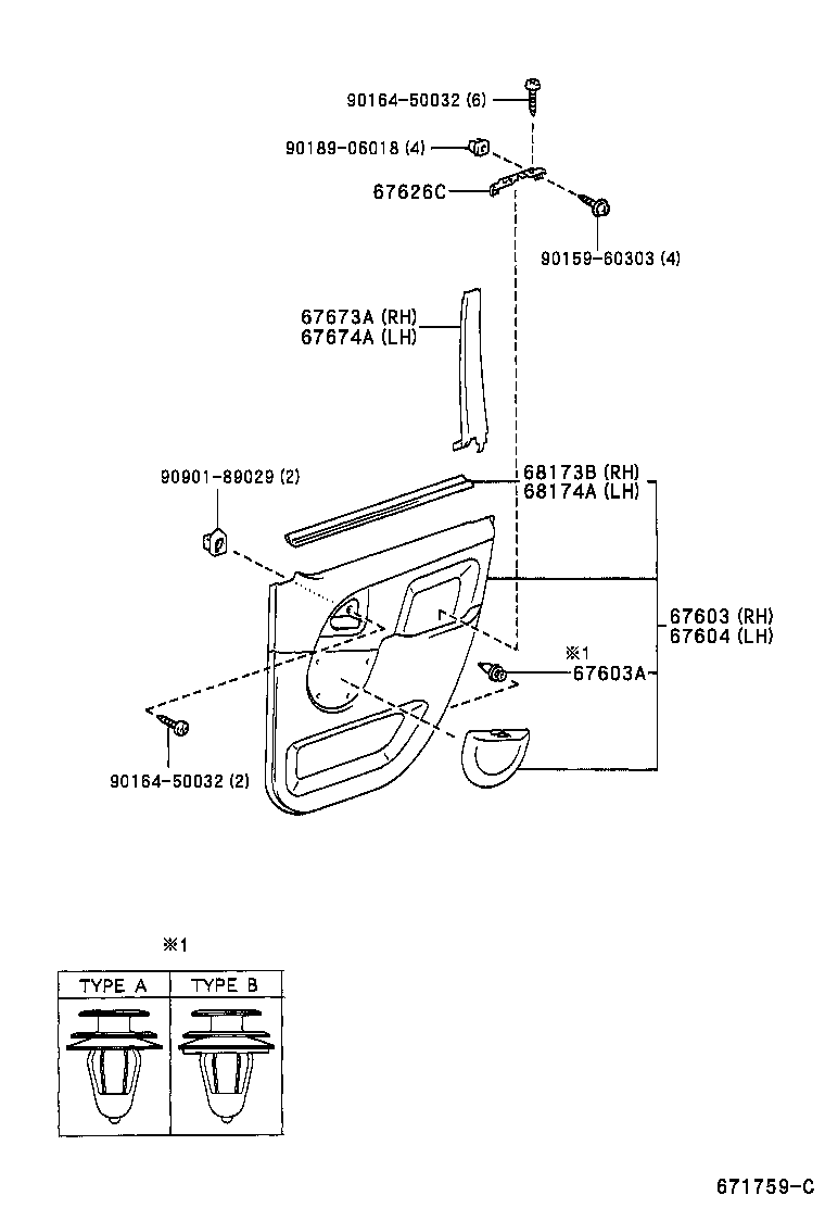 67003-52040 PANEL SUB-ASSY, REAR DOOR, RH product image