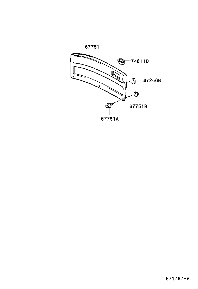 64819-52010 SPACER, BACK DOOR GLASS, NO.1 product image
