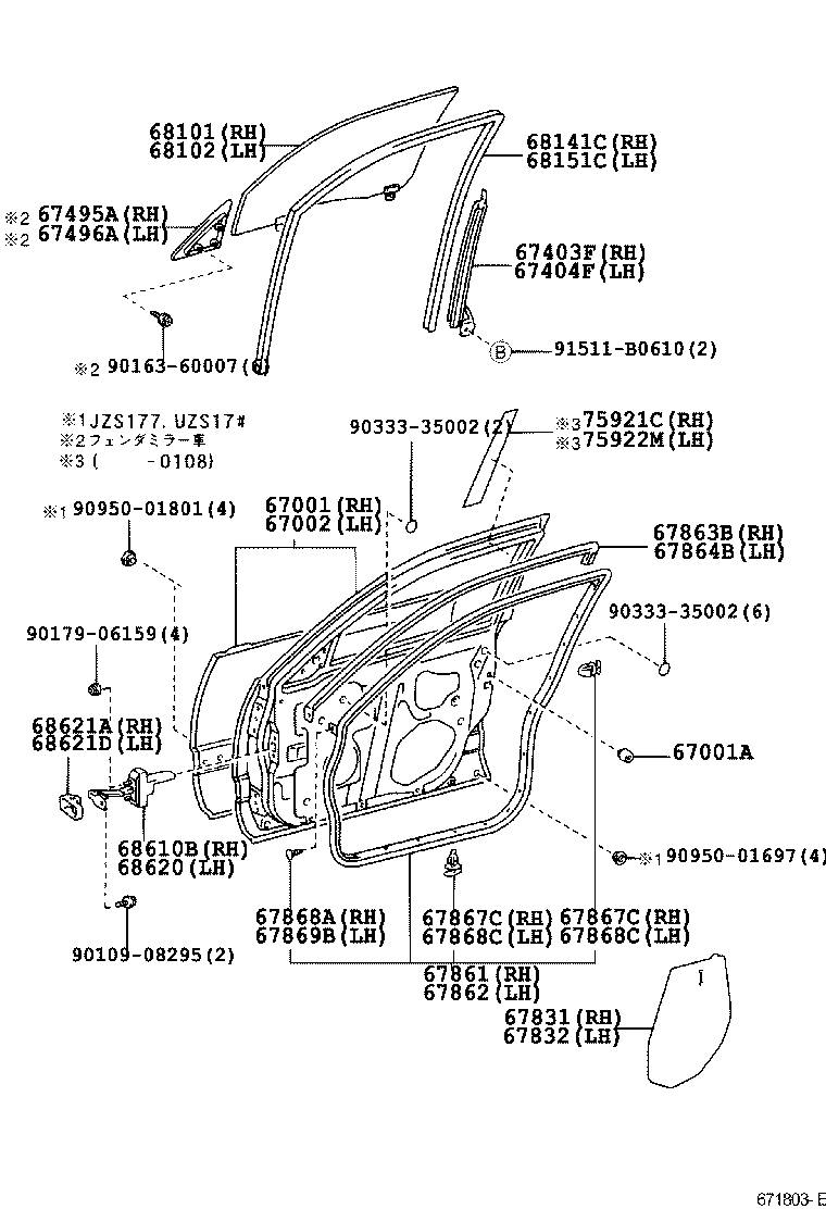 67002-30890 PANEL SUB-ASSY, FRONT DOOR, LH product image