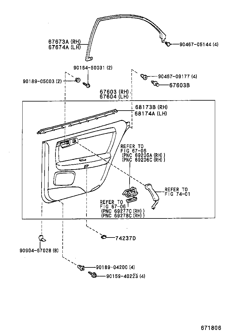 67003-30570 PANEL SUB-ASSY, REAR DOOR, RH product image