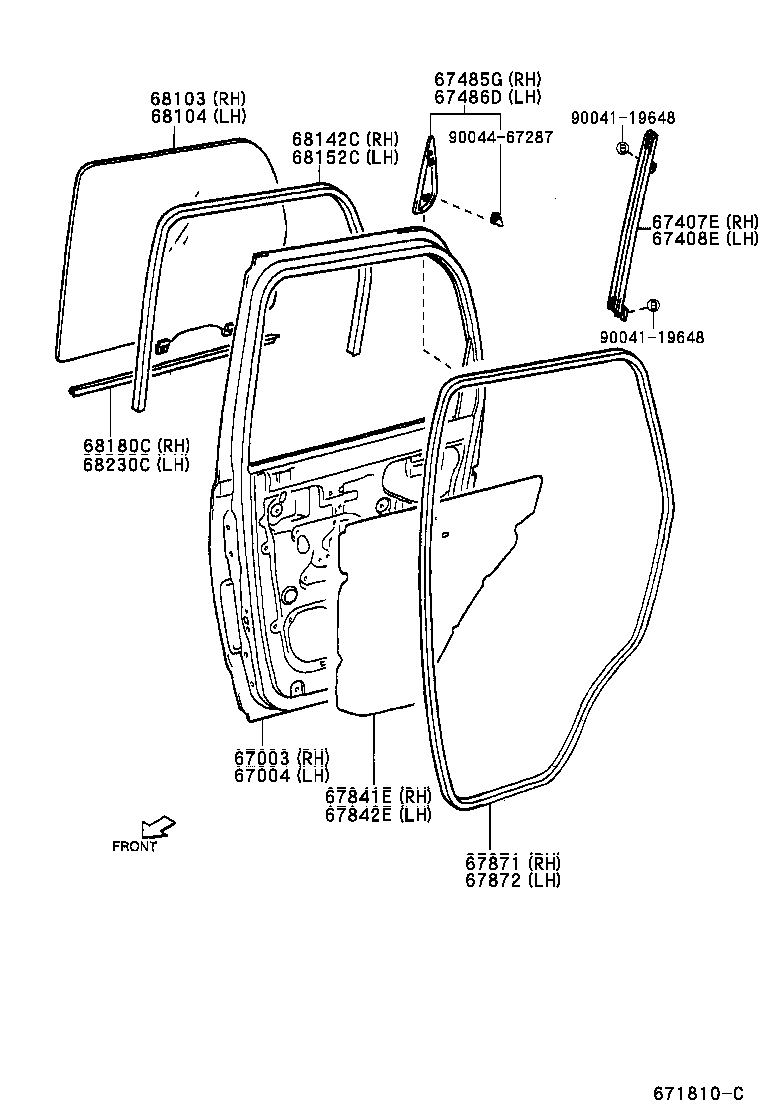 67003-87403 PANEL SUB-ASSY, REAR DOOR, RH product image
