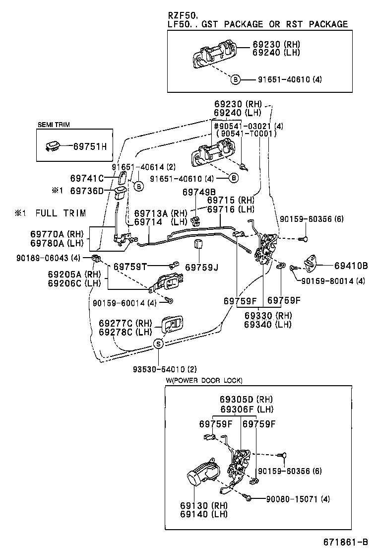 69140-0B040 ACTUATOR ASSY, REAR DOOR LOCK, LH product image