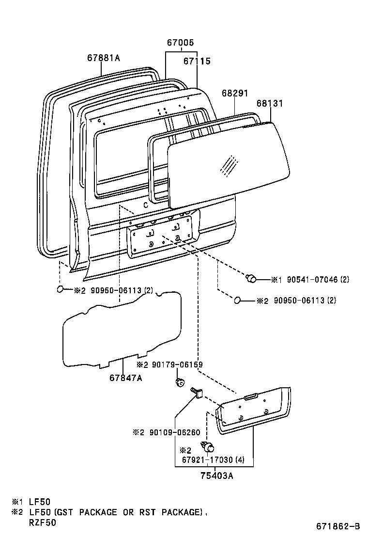 67005-0B520 PANEL SUB-ASSY, BACK DOOR product image