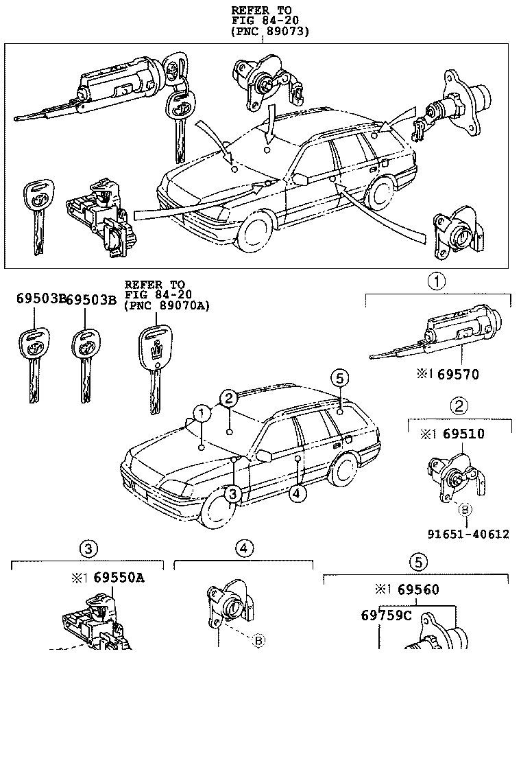 69560-30320 CYLINDER ASSY, LUGGAGE COMPARTMENT DOOR LOCK product image