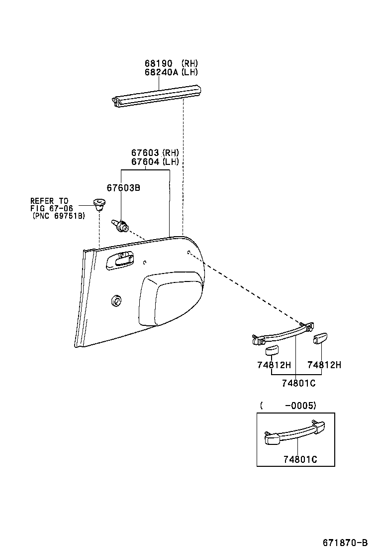 67871-52050 WEATHERSTRIP, REAR DOOR, RH product image