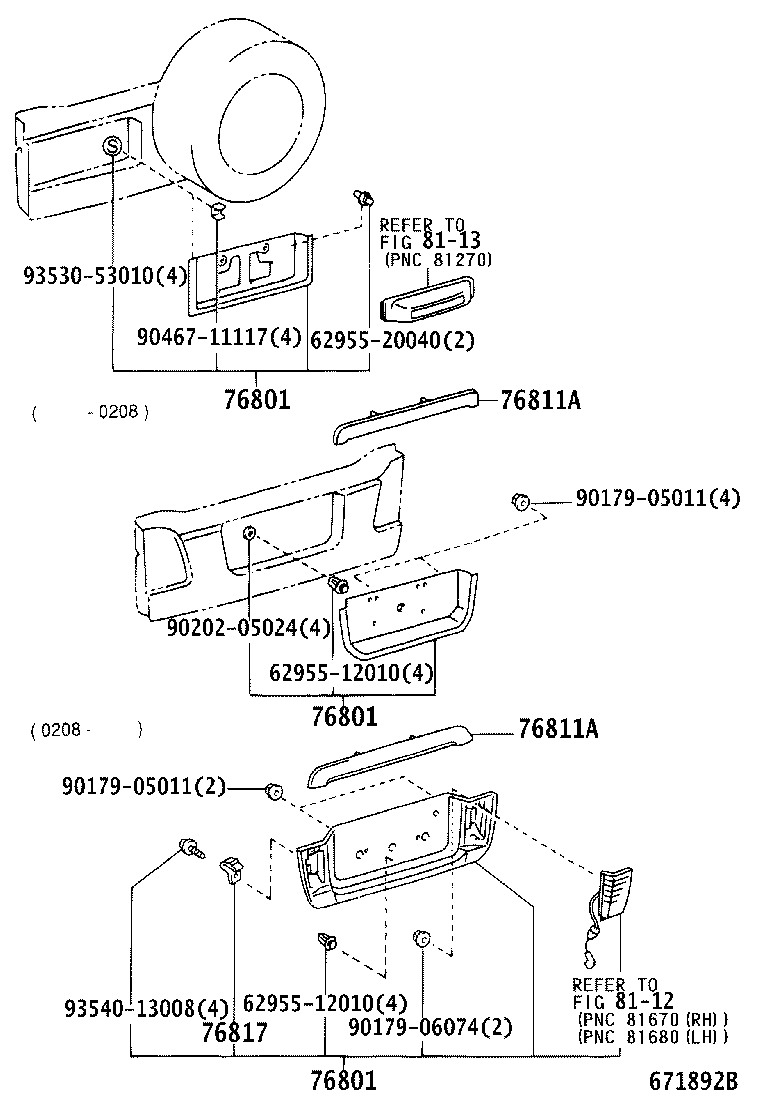 67005-6B030 PANEL SUB-ASSY, BACK DOOR product image