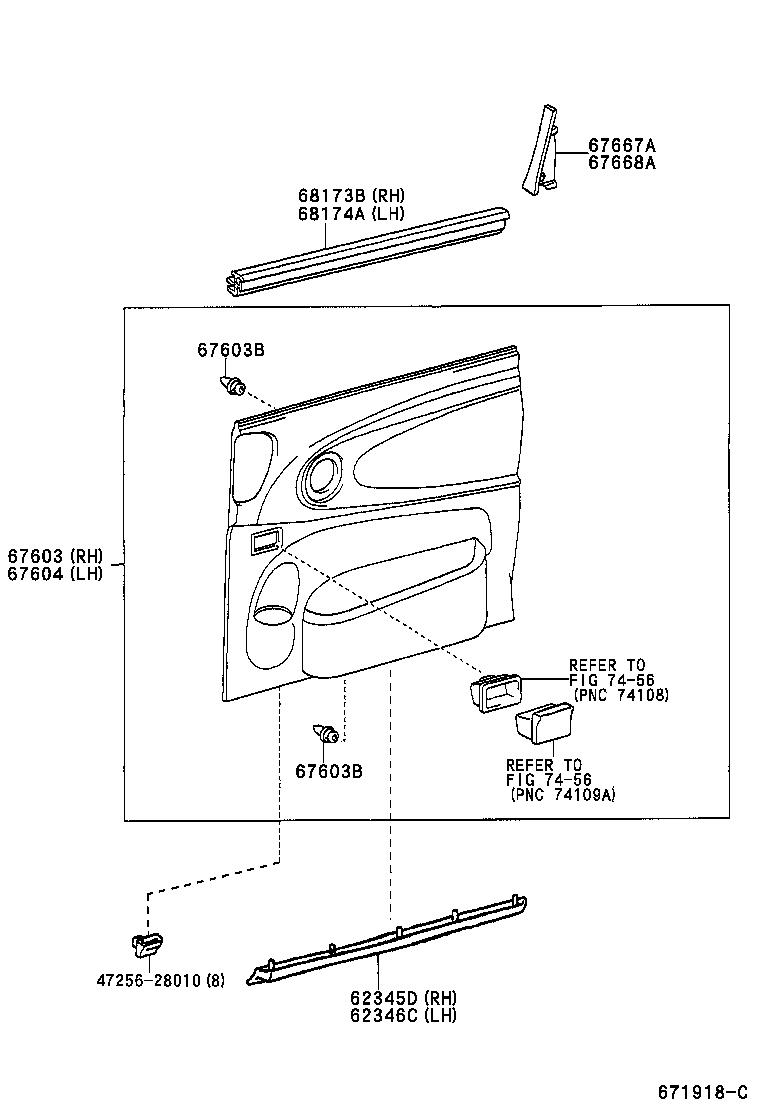 67003-28293 DOOR SUB-ASSY, SLIDE, RH product image