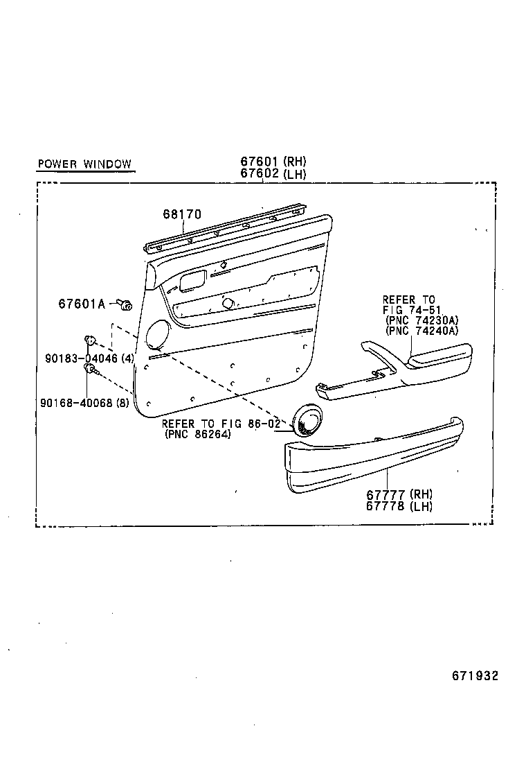 67002-60352 PANEL SUB-ASSY, FRONT DOOR, LH product image
