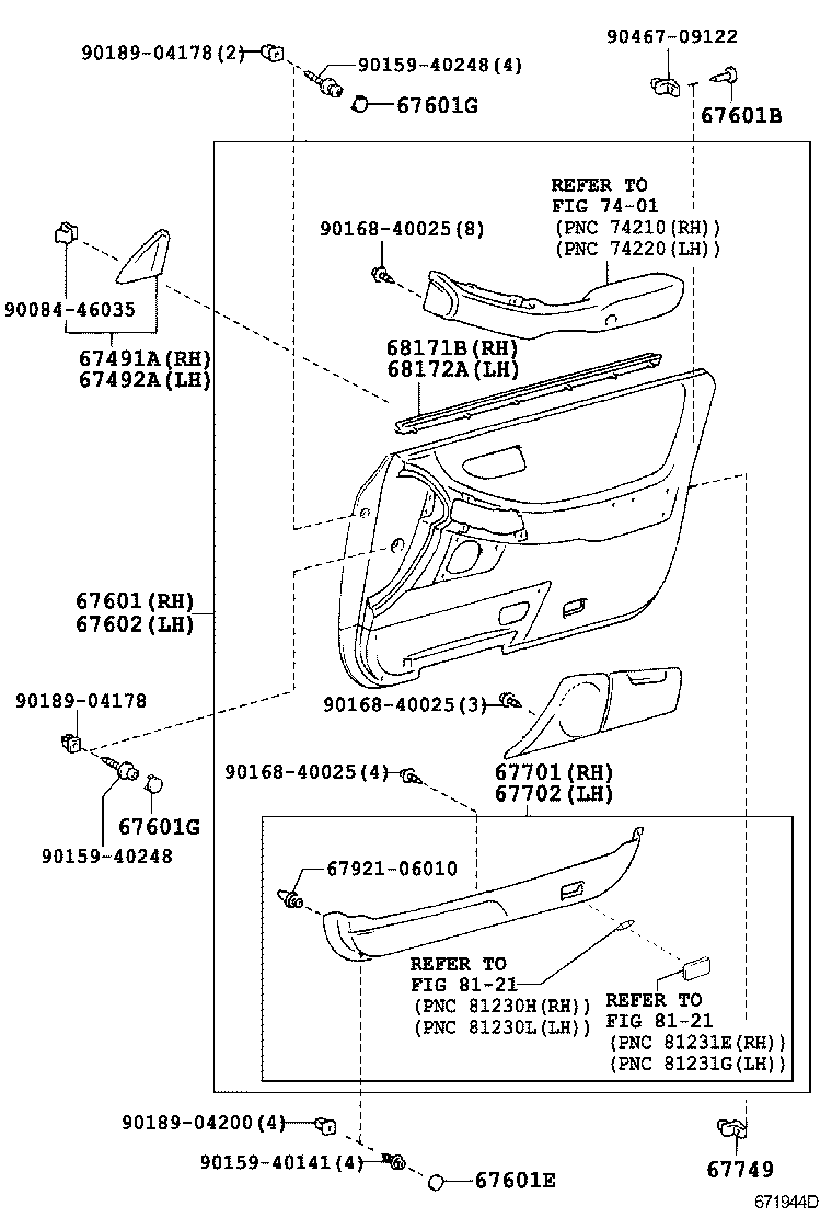 68101-AC050 GLASS SUB-ASSY, FRONT DOOR, RH product image