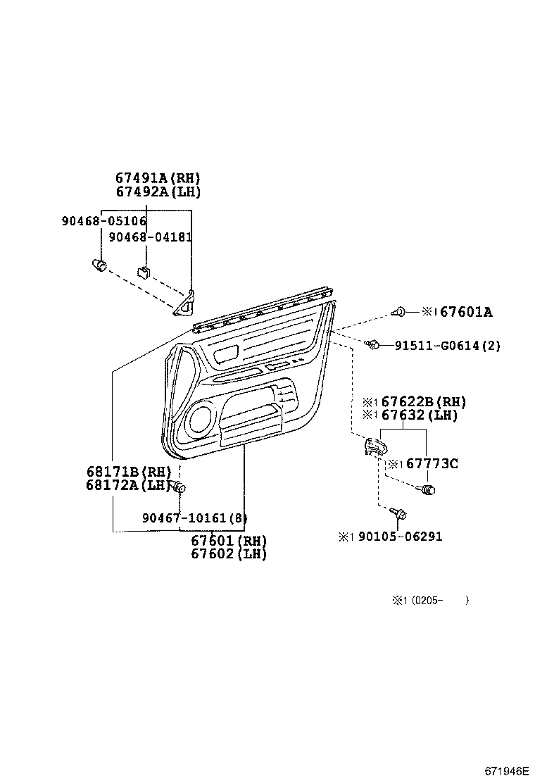 Toyota 67404-53010 FRAME SUB-ASSY, FRONT DOOR, REAR LOWER LH