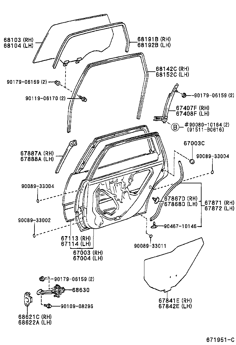67003-YF010 PANEL SUB-ASSY, REAR DOOR, RH product image
