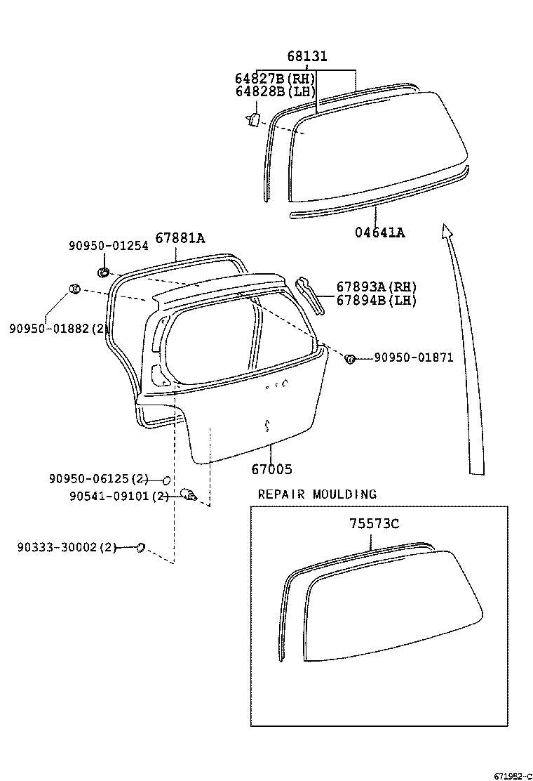 67005-52022 PANEL SUB-ASSY, BACK DOOR product image