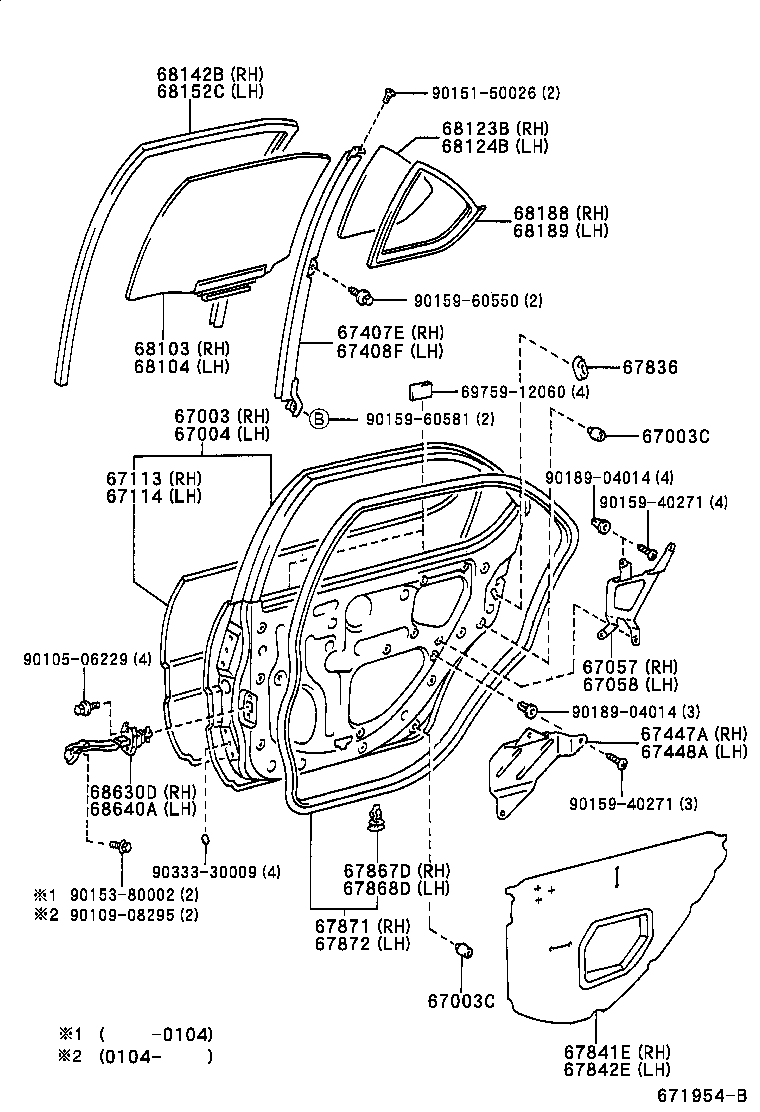 Toyota 67004-47030 PANEL SUB-ASSY, REAR DOOR, LH