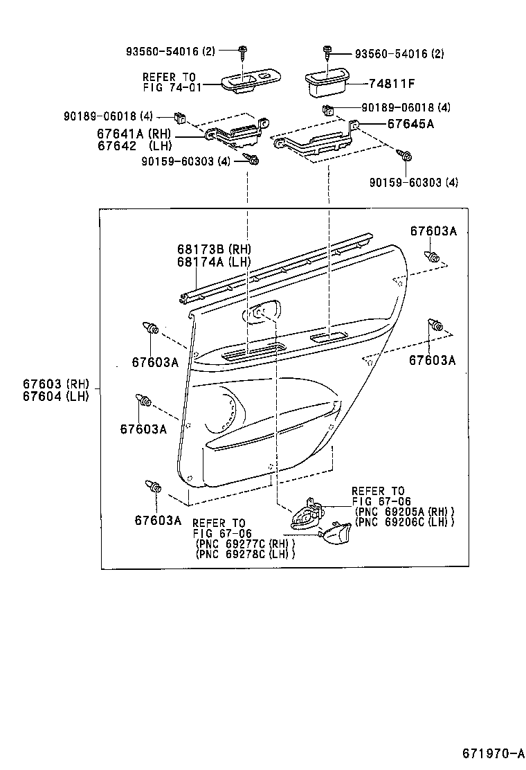 67003-63010 PANEL SUB-ASSY, REAR DOOR, RH product image