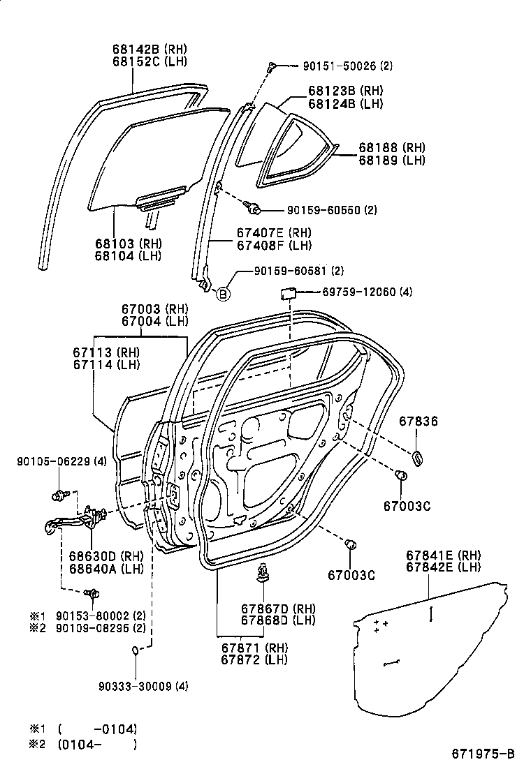 67004-47010 PANEL SUB-ASSY, REAR DOOR, LH product image