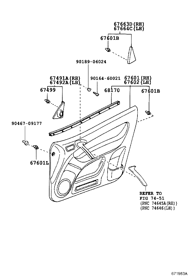 67002-42100 PANEL SUB-ASSY, FRONT DOOR, LH product image