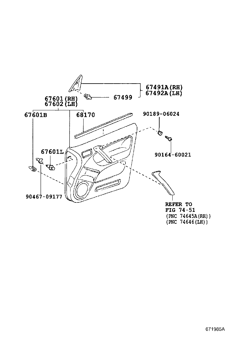 67002-42100 PANEL SUB-ASSY, FRONT DOOR, LH product image
