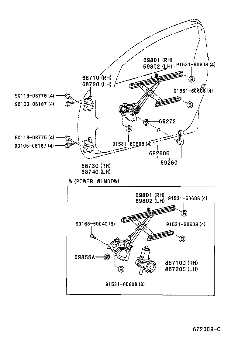 Toyota 68720-30080 HINGE ASSY, FRONT DOOR, UPPER LH