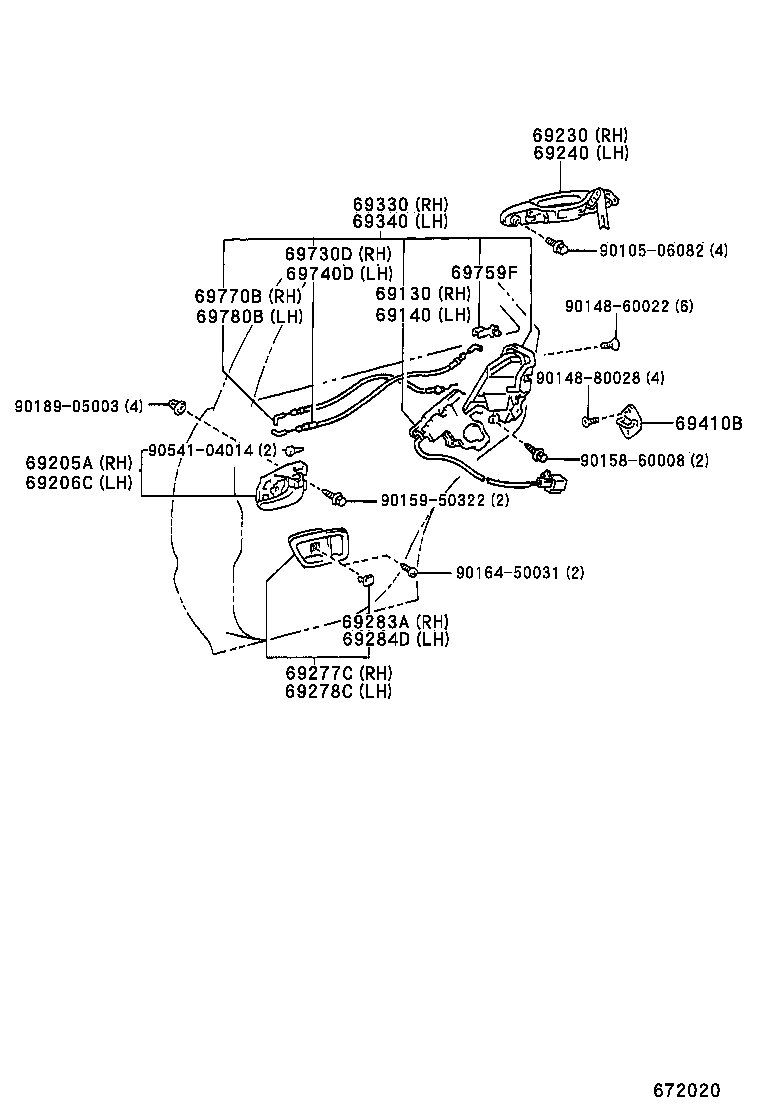 69140-48010 ACTUATOR ASSY, REAR DOOR LOCK, LH product image