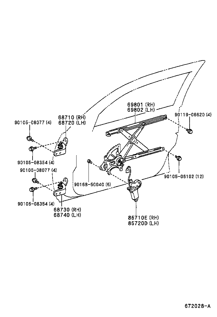 68720-51010 HINGE ASSY, FRONT DOOR, UPPER LH product image