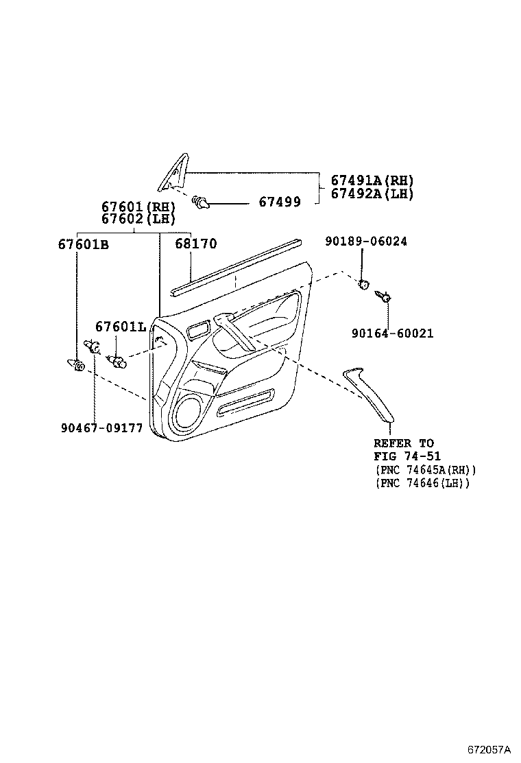 Toyota 67002-42090 PANEL SUB-ASSY, FRONT DOOR, LH