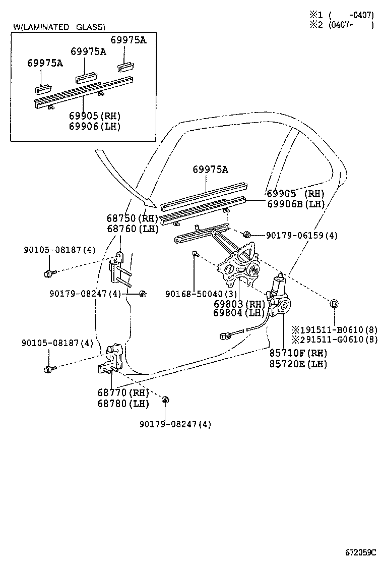 Toyota 85720-50090 MOTOR ASSY, POWER WINDOW REGULATOR, LH