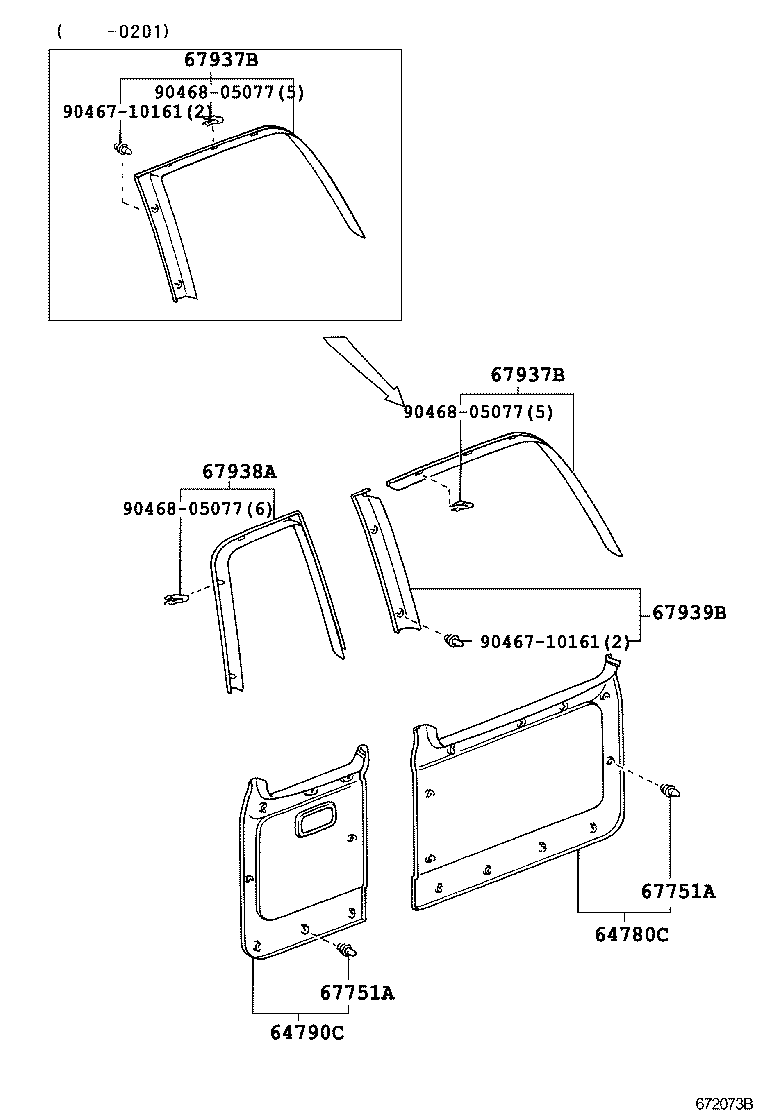 67388-60050 PROTECTOR, BACK DOOR EDGE product image