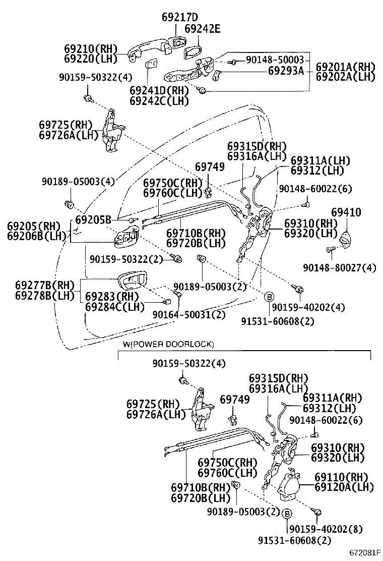 Toyota 69211-12220-G4 HANDLE ASSY, FRONT DOOR, OUTSIDE RH