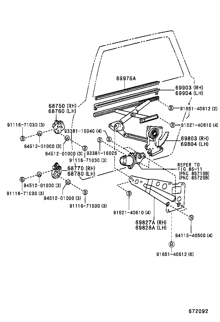 68770-40010 HINGE ASSY, REAR DOOR, LOWER RH product image