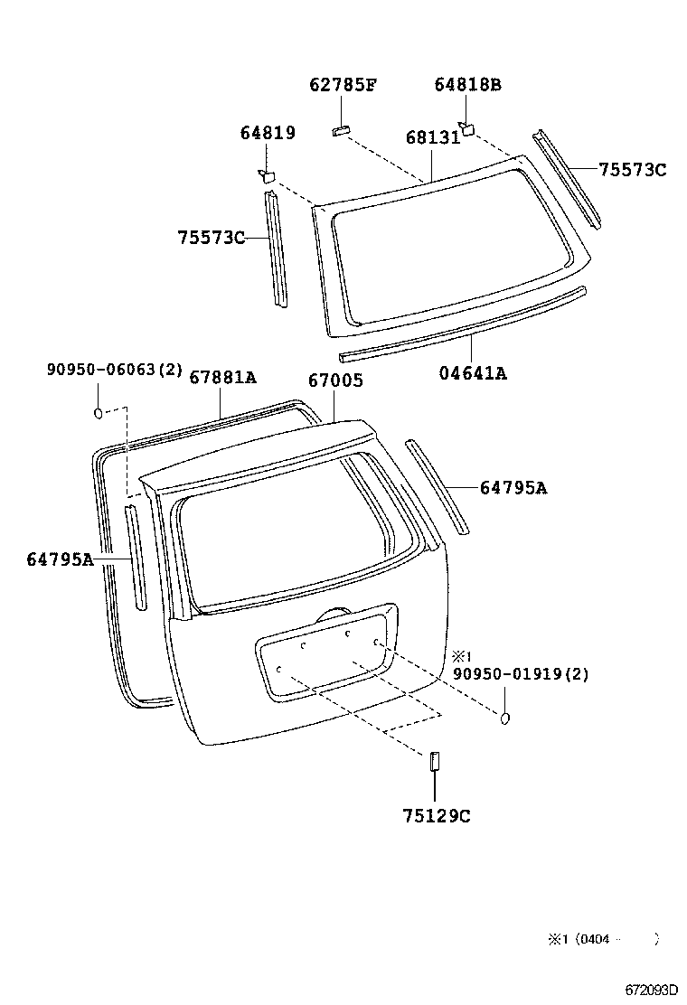 68131-13530 GLASS, BACK DOOR product image