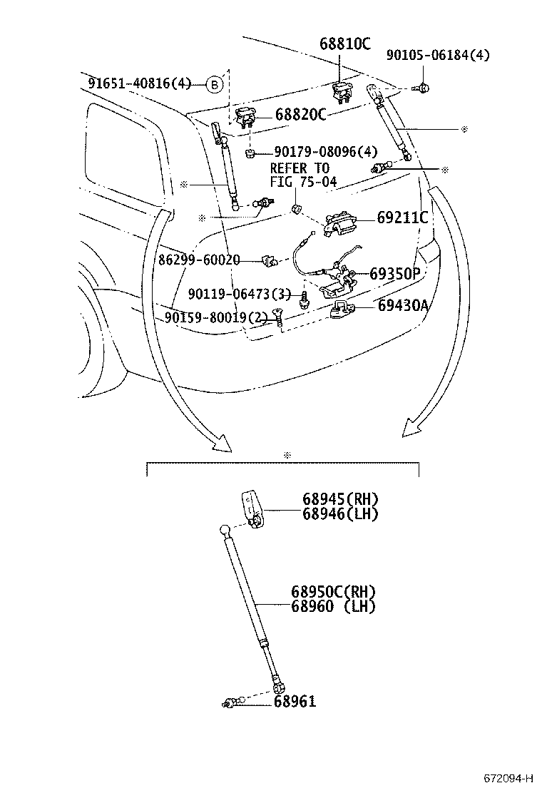 69023-13010 HANDLE, BACK DOOR OUTSIDE product image