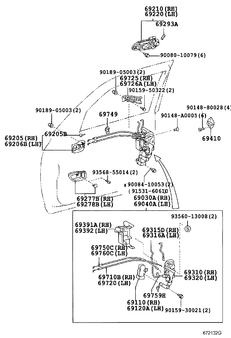 Toyota 69210-34050-D0 HANDLE ASSY, FRONT DOOR, OUTSIDE RH