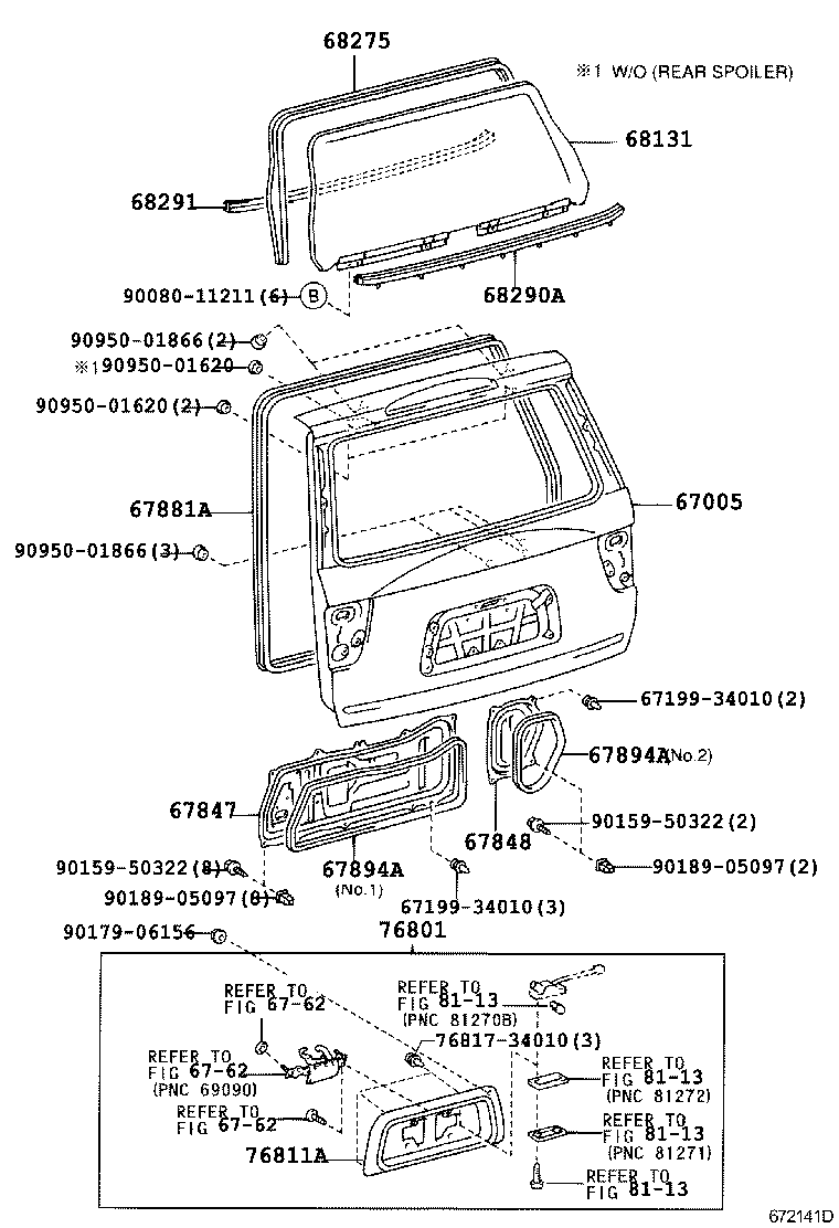 Toyota 67005-0C030 PANEL SUB-ASSY, BACK DOOR