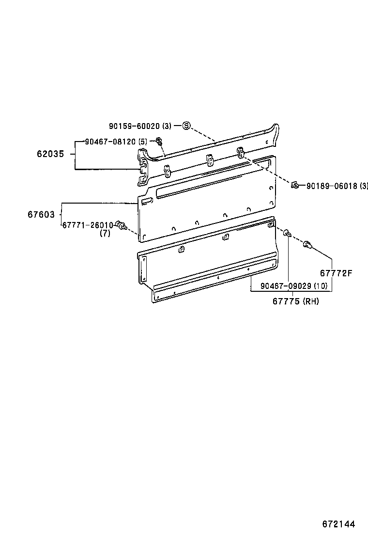 67003-26040 DOOR SUB-ASSY, SLIDE, RH product image