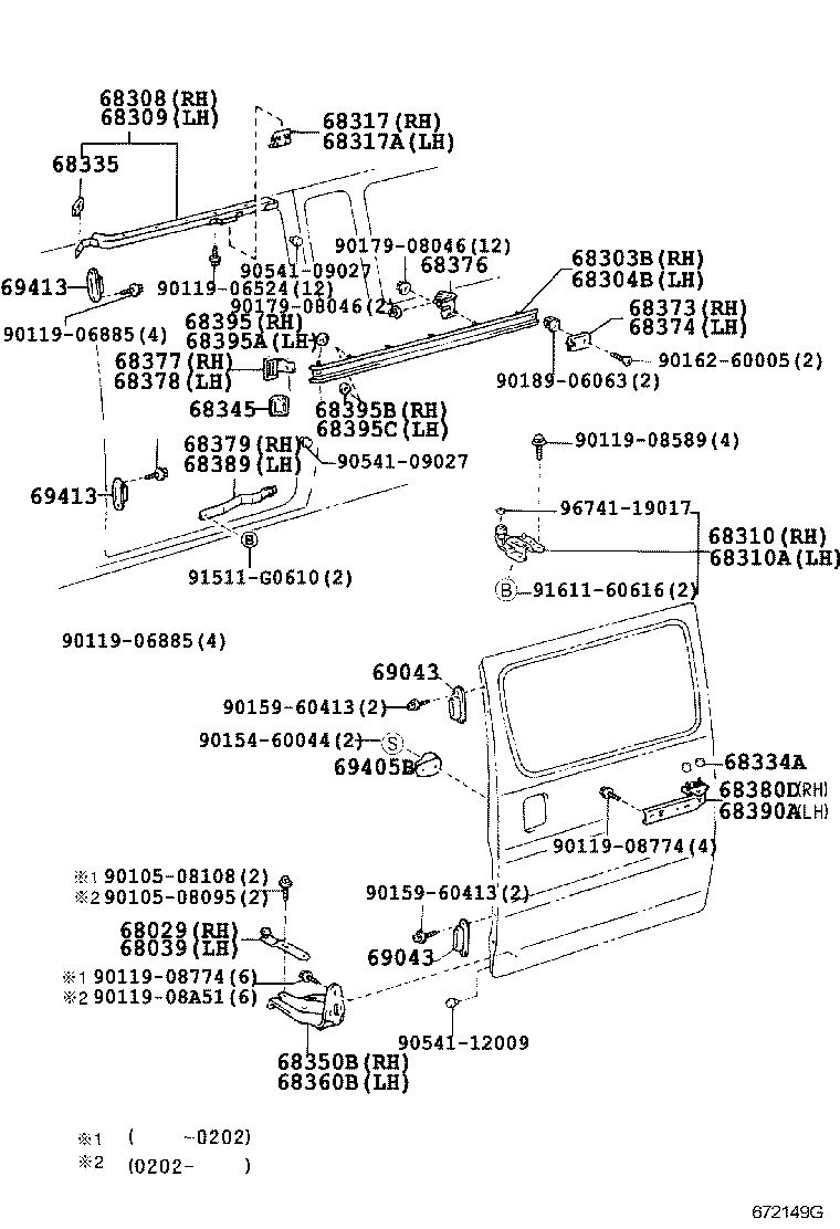 68310-95J04 ROLLER ASSY, SLIDE DOOR, UPPER product image